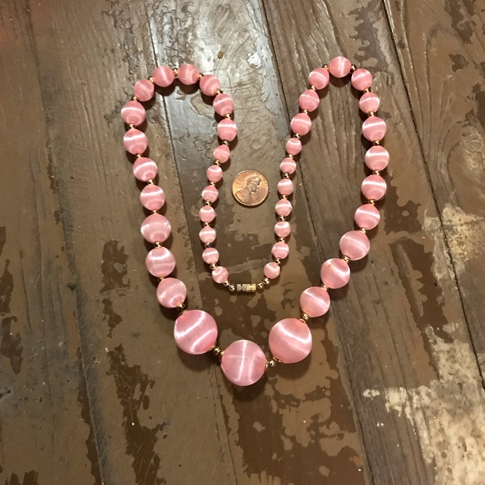 Vintage Graduated Pink Silk Wrapped Beads